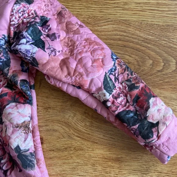 NWT Marchesa Notte mini Alison Rose Quilted Floral Hoodie 6Y - Picture 8 of 11